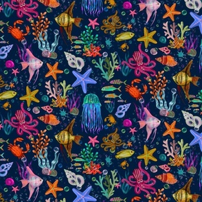 Creatures of the Ocean Blue, Past the Beach  repeat pattern