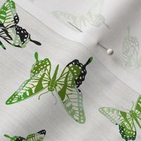 Butterflies - White, Green, Small Scale