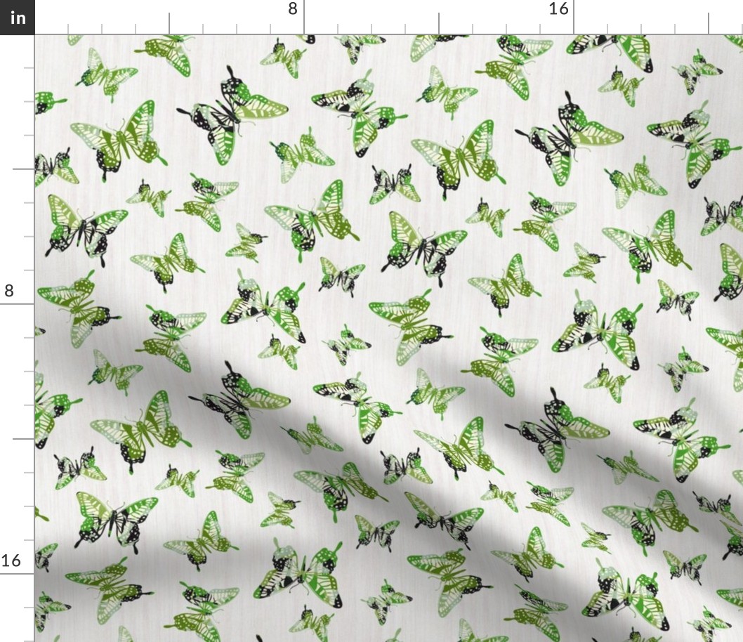 Butterflies - White, Green, Small Scale