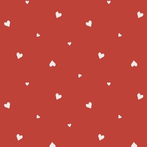 Cute hearts| Valentines day| Love| kids fabric| Red| Medium scale