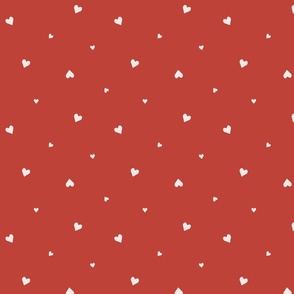 Cute hearts| Valentines day| Love| kids fabric| Red| Small scale