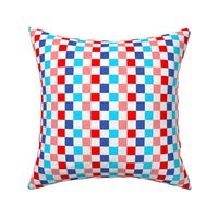 3x1 Fourth July summer red, pink, blue checkerboard 
