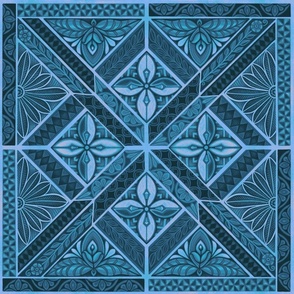 glow worm blue garden tiles