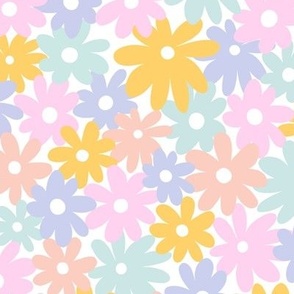 Spring flowers in pastel solid colours  - simple, minimal and modern 