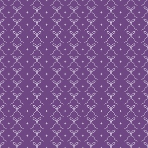 Tiny bow and stars -  purple