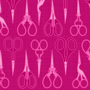  L - Sewing scissors – Pink – Vintage craft room needlework embroidery and dressmaking sheers