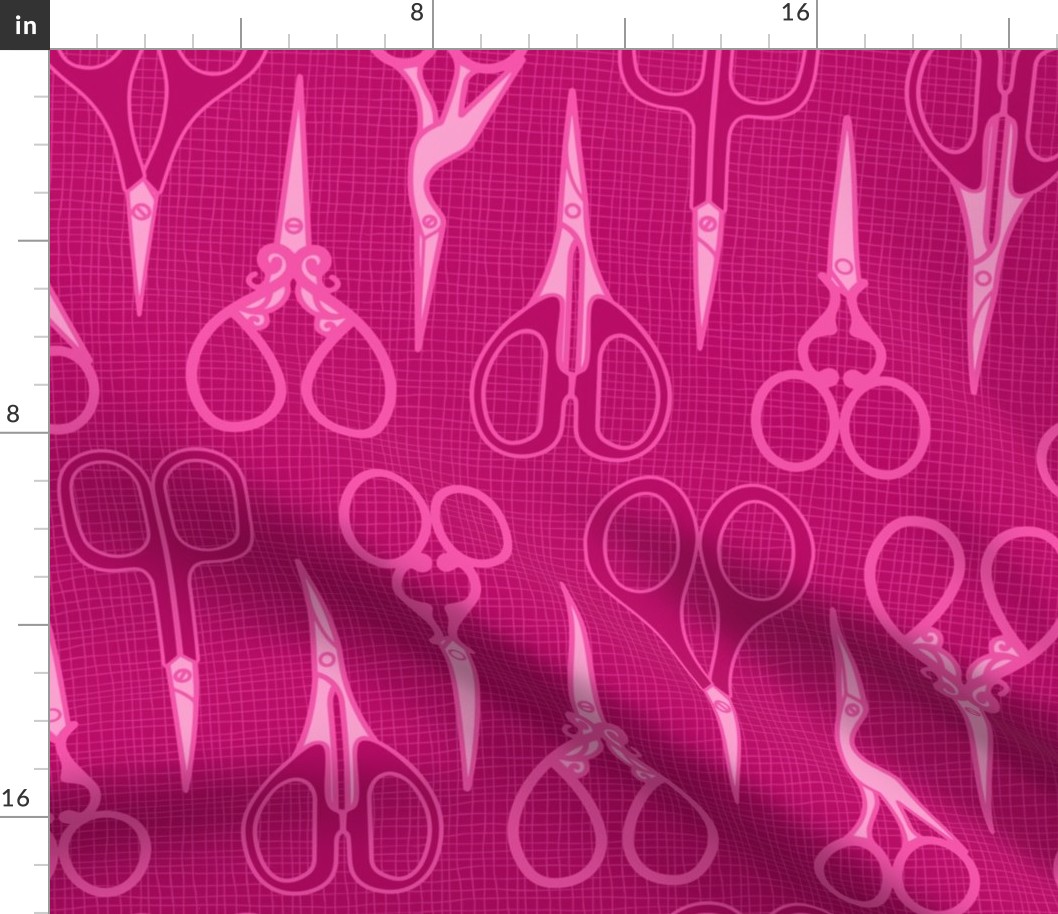  L - Sewing scissors – Pink – Vintage craft room needlework embroidery and dressmaking sheers