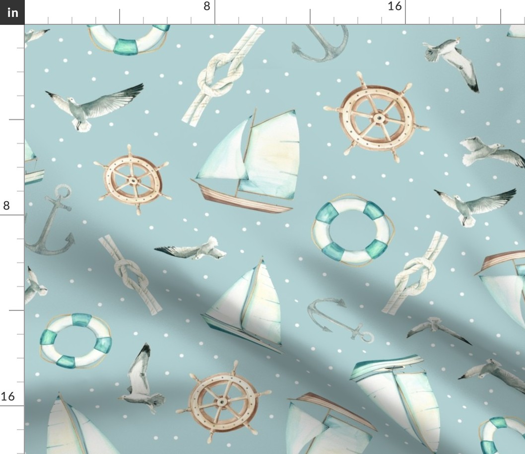 (XL) fun sailing mix in icy morn blue Extra Large scale