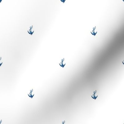 Tiny delft blue anchors on white