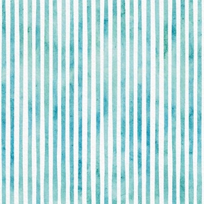 beach trip stripe - blue and green coastal stripe on white - watercolor coastal wallpaper and fabric