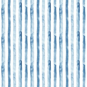 6" Watercolor stripes in blue - vertical