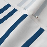 Wavy Stripes in Dark Blue on White 