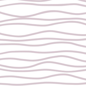 Wavy Stripes  in Mauve Pink on White 