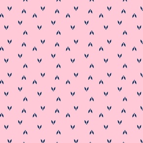 Navy-blue-leaf-on-a-pink-background-modern-pattern-design