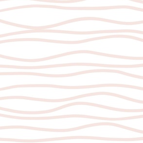 Wavy Stripes in Baby Pink on White 