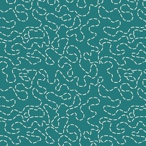 Squiggly Flight Lines - teal