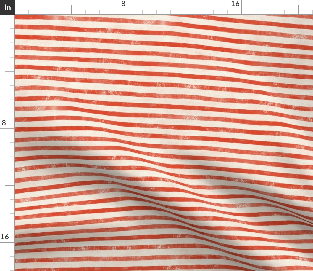 beach horizontal stripes - textured red (large)