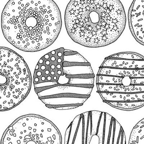 american donuts black white large