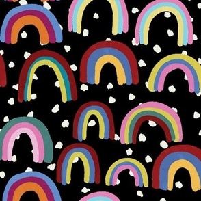 Rainbows & Spots on Black background