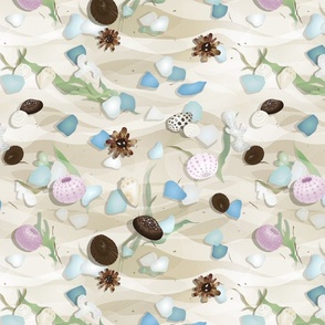 Hawaiian Sandy Shores, A Trip to the Beach, Spoonflower Challenge, Small