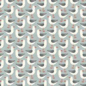  beach seagulls - grey background (small)
