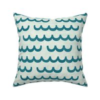 beach little waves - teal blue / textured aqua (large)