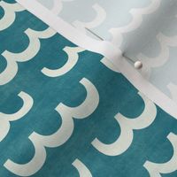 beach little waves - off white / textured teal blue (small)