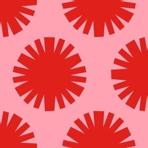 Pom Poms // x-large // Funhouse Red Shapes on Cotton Candy