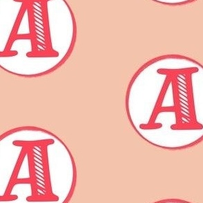 Fun pink letter monogram in circle