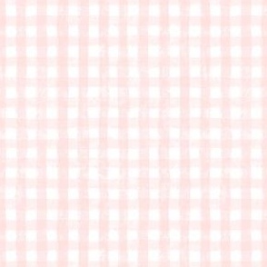 Pink on white gingham checkered plaid