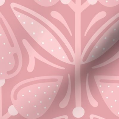 BIG Art Nouveau Vintage Leaves 0064 H aesthetic symmetrical puce accent rose red pastel pink botanical floral quartz 70 sand art nouveau nature texture surface contrast sand light pinkish desert warm artwork 80 abstract damask quartz dot art deco desert