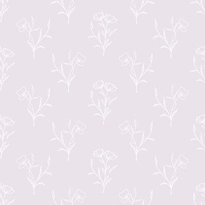 Pastel wildflowers - medium scale - soft purple