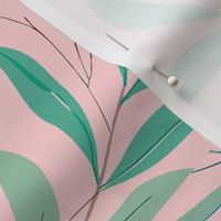 Pink and Green Foliage - Vibrant Leaf Pattern 