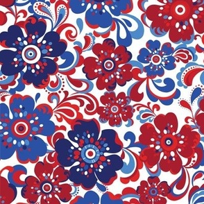 Floral Whimsy MEDIUM - Patriotic