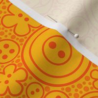 M – Retro Buttons – Orange – Decorative haberdashery sewing room supplies