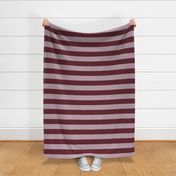 Horizontal Stripes - Cabernet & Dawn Pink