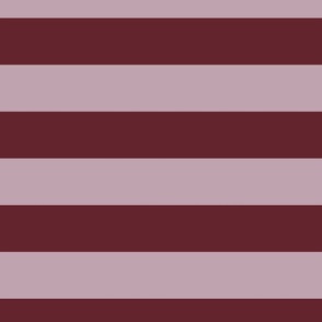 Horizontal Stripes - Cabernet & Dawn Pink