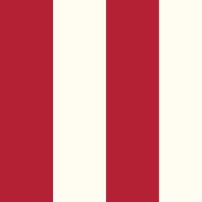 Large Cabana stripe - American Red and cream white - Candy stripe - Awning stripes - nautical - Striped wallpaper - resort coastal sunbrella tiki vertical