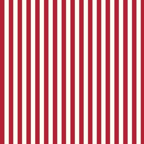 Small Cabana stripe - American Red and cream white - Candy stripe - Awning stripes - nautical - Striped wallpaper - resort coastal sunbrella tiki vertical