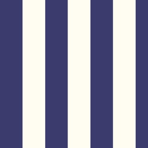 Medium Cabana stripe - American Blue and cream white - Candy stripe - Awning stripes - nautical - Striped wallpaper - resort coastal sunbrella tiki vertical