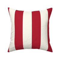 Medium Cabana stripe - American Red and cream white - Candy stripe - Awning stripes - nautical - Striped wallpaper - resort coastal sunbrella tiki vertical