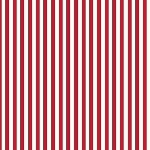 Extra small Cabana stripe - American Red and cream white - Candy stripe - Awning stripes - nautical - Striped wallpaper - resort coastal sunbrella tiki vertical