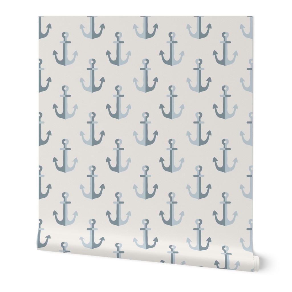 Anchors blue classic coastal