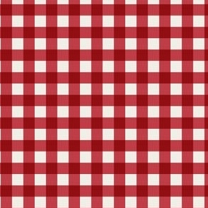 Lipstick Red Gingham Check Mini Pattern - Classic Country Chic Fresh and Modern Design for Home Decor and Apparel