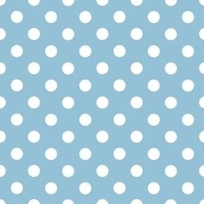 S. Easter white polka dot on soft pastel blue