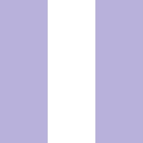 Broad Vertical Awning Cabana Stripes in Lilac and White - 6 inch stripes six inch Lavender purple