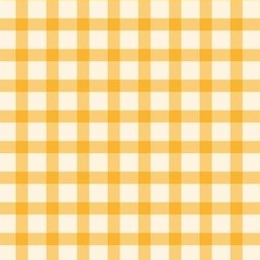 S. Bright yellow  on cream white gingham, great for easter