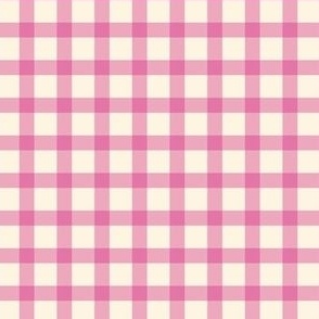 S. Hot pink on cream white gingham, , great for easter