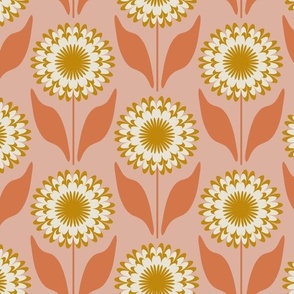 Medium // Emme: Bold Geometric Zinnia Flower - Light Pink & Yellow
