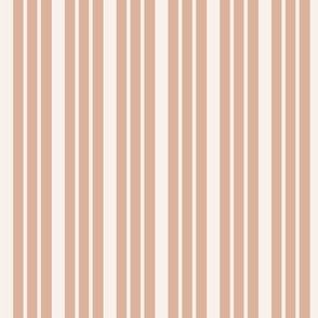 Nautical Stripe - Coral Pink on Ivory